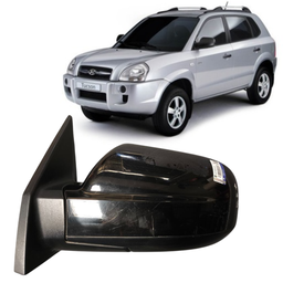 Retrovisor Esquerdo Tucson 2005 a 2017 Preto S/Pisca 5 Pinos