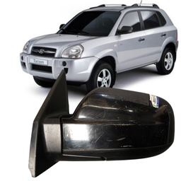 Retrovisor Esquerdo Tucson 2005 a 2017 Preto S/Pisca 7 Pinos