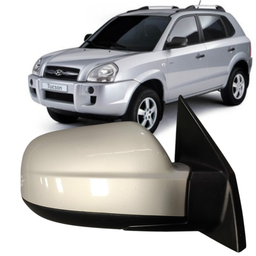 Retrovisor Direito Tucson 2005 a 2017 Prata S/ Pisca 7 Pinos