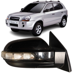 Retrovisor Dir Tucson 2009 a 12 Preto C/Pisca 7Pinos DETALHE