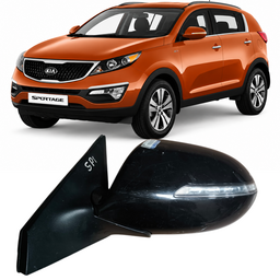 Retrovisor Esquerdo Sportage 2011 a 16 Preto C/Pisca 9 Pinos