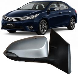 Retrovisor Direito Corolla 2015 a 2019 Prata C/Pisca 5 Pinos