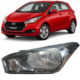 Farol Mascara Negra HB20 2012 2013 a 2018 2019 Esquerdo