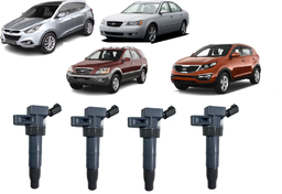 JOGO 4 BOBINAS IX35 SPORTAGE 2011 /13 SORENTO SONATA 2007/20