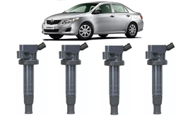 Jogo 4 Bobinas Ignicao Corolla 1.6 1.8 2003 2004 a 2010 2011