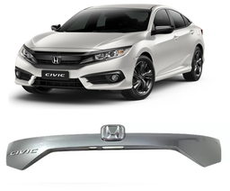Moldura Branca Tampa Traseira Civic 2017 a2021 C/Furo Camera