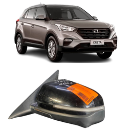 Retrovisor Esquerdo New Creta 22 a 24 Preto C/ Pisca 7 Pinos