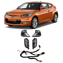 Kit Botao Controle Volante Veloster 2012 2013 Com Chicote