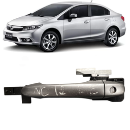 Macaneta Externa Motorista Civic 2012 a 2016 C/ Miolo Prata