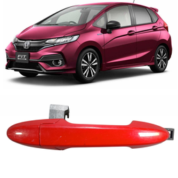 Macaneta Externa Traseira Direita Fit 2015 a 2021 Vermelho