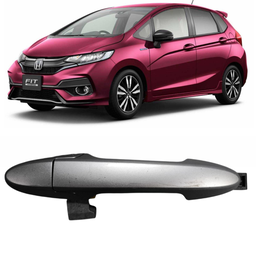 Macaneta Externa Traseira Esquerda Fit 2015 a 2021 Prata