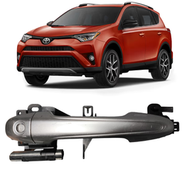 Macaneta Externa Motorista RAV4 2013 a 2018 Prata C/ Miolo