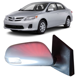 Retrovisor Direito Corolla 2009 a 2014 C/ Pisca Prata 7Pino