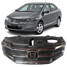 Grade Radiador Com Friso Cromado City 2012 a 2014 C/ Detalhe