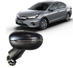 Retrovisor Esquerdo City 2022 a 2024 Azul C/ Pisca 7 Pinos