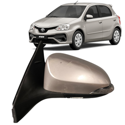 Retrovisor Esquerdo Etios 2014 a 2021 Prata C/ Pisca 5 Pinos
