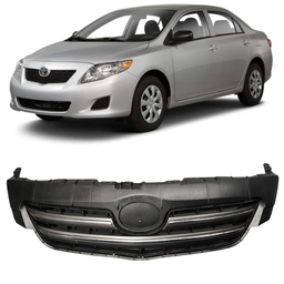 Grade Radiador Com Friso Cinza + Cromado Corolla 2009 a 2011