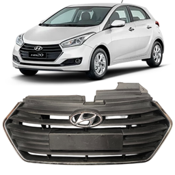 Grade Radiador Com Friso Cromado + Emblema HB20 2016 a 2019