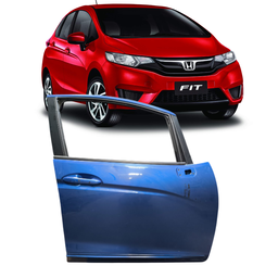Porta Dianteira Direita Fit 2015 2016 a 2021 Azul C/ Detalhe
