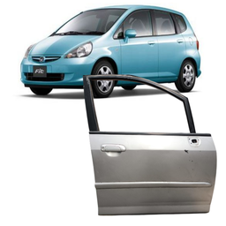 Porta Dianteira Direita Fit 2003 a 2008 Prata C/ Detalhe