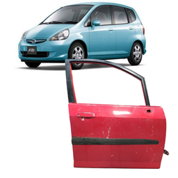 Porta Dianteira Direita Fit 2003 a 2008 Vermelho C/ Detalhe