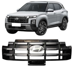 Grade Radiador Com Emblema New Creta 2025 2026 Cinza DETALHE