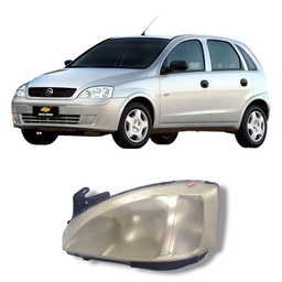 FAROL ESQUERDO CORSA MONTANA 2003 2004 A 2007 PISCA RAIADO