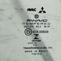 VIDRO FIXO PORTA TRASEIRA ESQUERDA PAJERO TR4 2010 A 2015