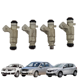 Jogo 4 Bico Injetor Renault Clio Sandero Logan 1.0 16v Flex