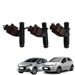 JOGO 3 BICO INJETOR CITROEN C3 208 1.2 12V FLEX 2016 A 2021