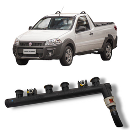 Flauta bico injetor Fiat strada 1.4 2006 2012 original