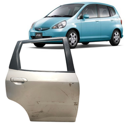 PORTA TRASEIRA DIREITA FIT 2003 2004 A 2008 PRATA C/ DETALHE