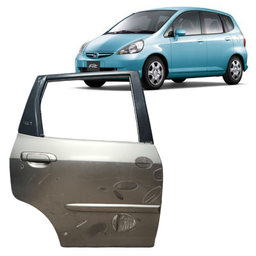 PORTA TRASEIRA DIREITA FIT 2003 2004 A 2008 PRATA RECUPERADO