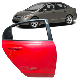 Porta Traseira Direita Civic 2007 2008 a 2010 2011 Vermelho