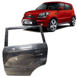 Porta Traseira Esquerda Soul 2010 a 2014 Preto C/ Detalhe