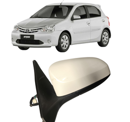 Retrovisor Esquerdo Etios 2014 a 2021 Branco S/Pisca 3 Pinos