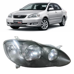 Farol Com Carcaca Cinza Corolla 2003 2004 a 2008 Direito