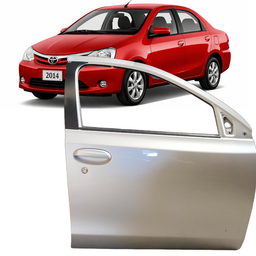 Porta Dianteira Direita C/ Furo Etios 2012 2013 a 2021 Prata