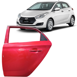 PORTA TRASEIRA ESQUERDA HB20 HATCH 2012 2013 A 2019 VERMELHO