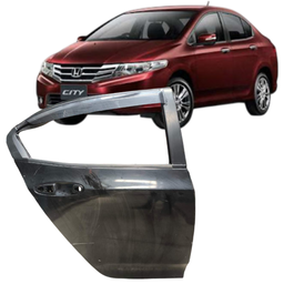 PORTA TRASEIRA DIREITA CITY 2009 A 2014 PRETO C/ DETALHE