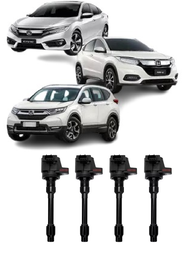 Jogo 4 Bobinas Ignicao Civic HRV CRV 1.5 2017 a 2021 Turbo