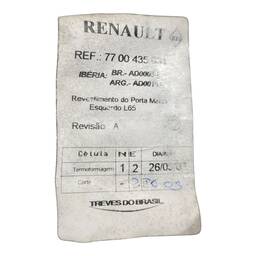 CARPETE FORRO ESQUERDO PORTA MALAS CLIO SEDAN 2000 2001 2005