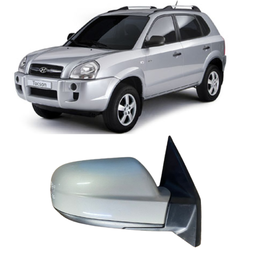Retrovisor Direito Tucson 2005 a 2017 Prata S/ Pisca 3 Pinos