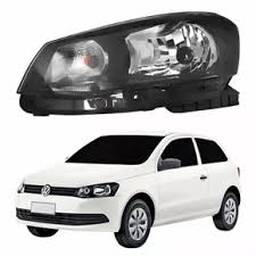 Farol Esquerdo Gol Saveiro Voyage G6 Foco Simples Friso Pret