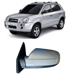 Retrovisor Esquerdo Tucson 2005 a 2017 Prata S/Pisca 7 Pinos