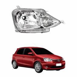 Farol Direito Etios 2013 a 2021 Carcaça Cinza