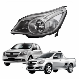 Farol Esquerdo Agile10/13 Montana 2011 a 2021 Mascara Negra