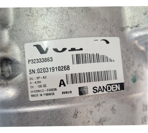 COMPRESSOR AR ELÉTRICO VOLVO XC90 2.0 T8 HYBRID 2022 