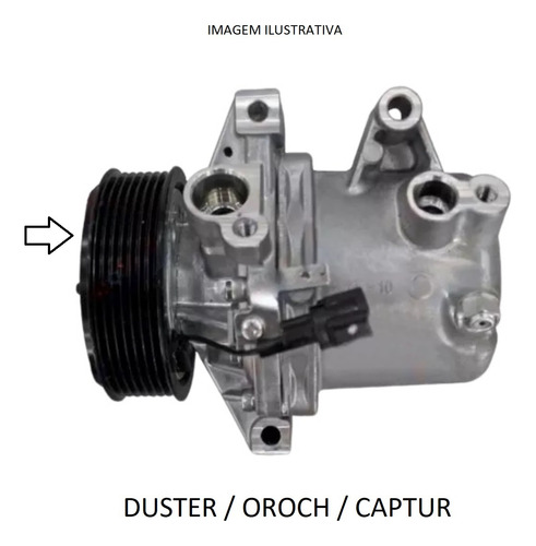 CONJUNTO POLIA COMPRESSOR DUSTER OROCH SANDERO LOGAN VERSA