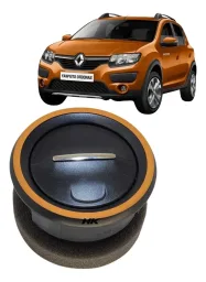 DIFUSOR DE AR PAINEL SANDERO LOGAN 14/22 PRETO/LARANJA